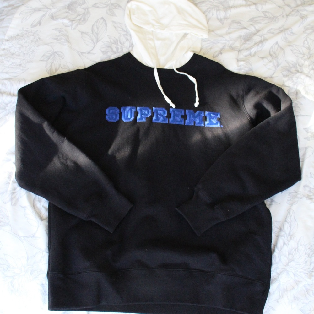 Supreme hooded crewneck sweatshirt